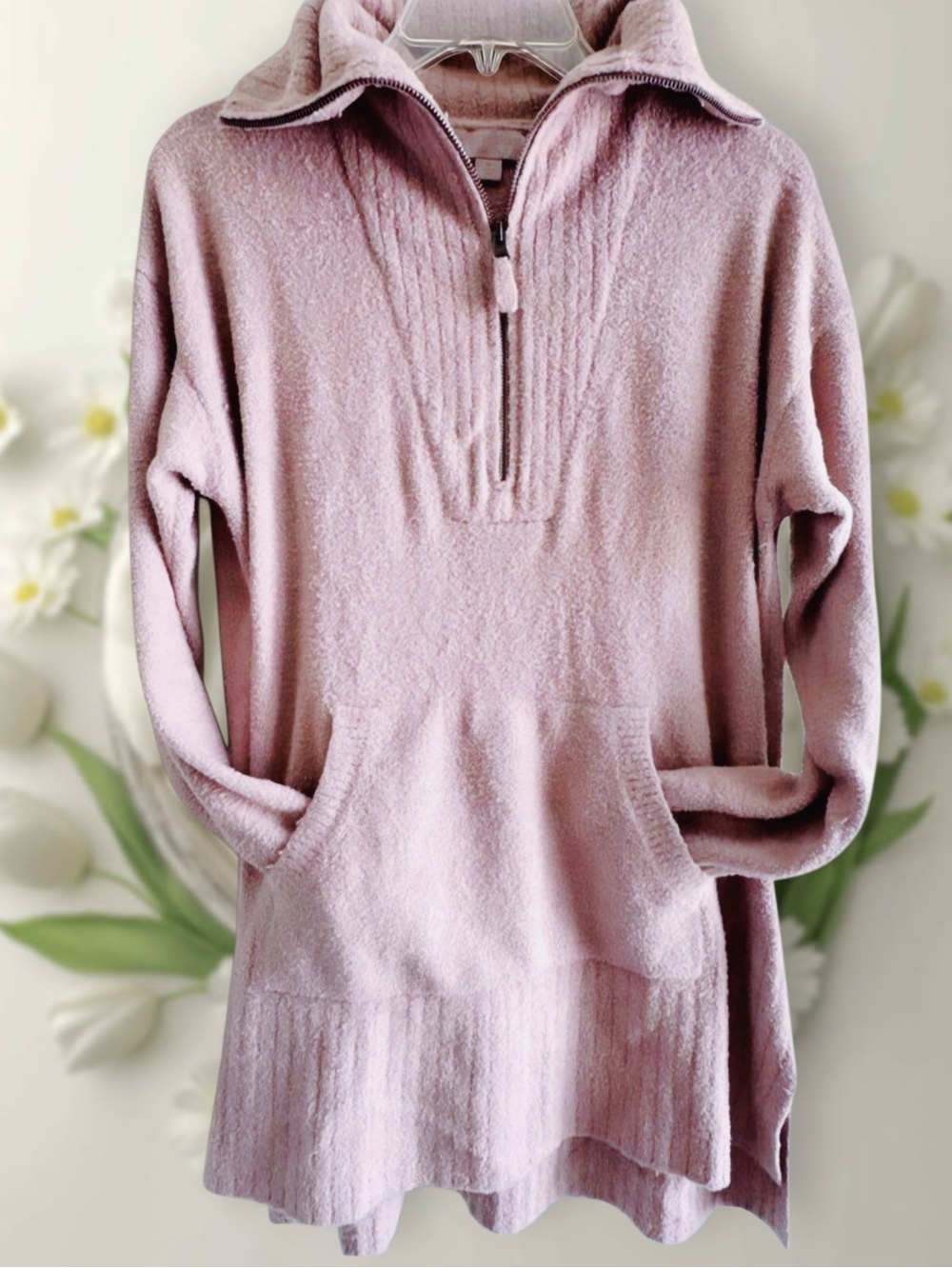 Barefoot Dreams Cowl Neck Sweater in Dusty Rose - Picture 2 of 9